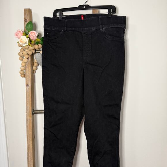 Spanx Black Denim Jeggings Pull On Size X Large - Picture 3 of 10